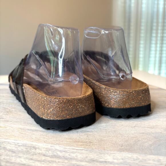 Betula Vinja Ladies Birkenstock Dark Brown / Black Patent Leather Sandals Size 8 - Picture 7 of 10